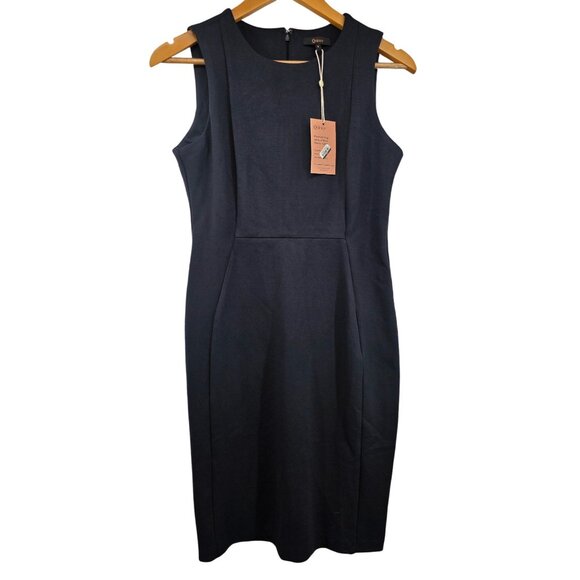 Quince Ultra-Stretch Ponte Sleeveless Dress Navy Small NWT - Picture 2 of 9